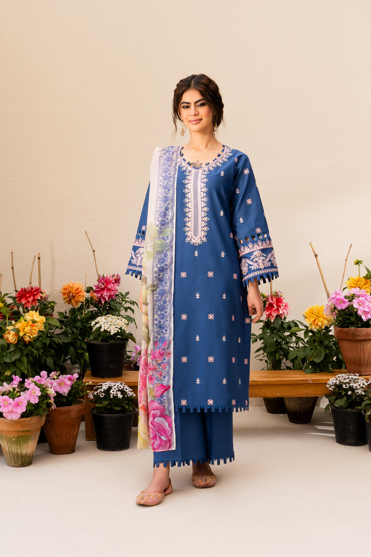 3 Piece - Embroidered Lawn Suit - Laila