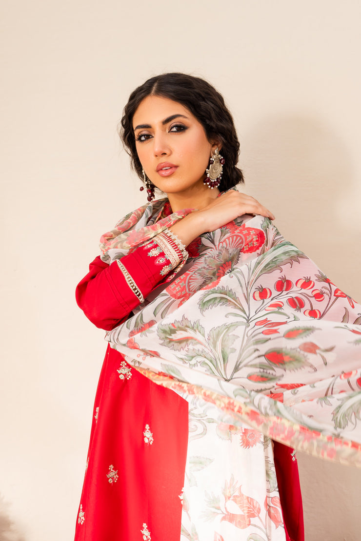 3 Piece - Embroidered Lawn Suit - Jashan-e-baharan