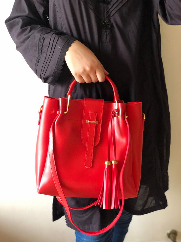 ALEXA 3 PIECE RED HANDBAG